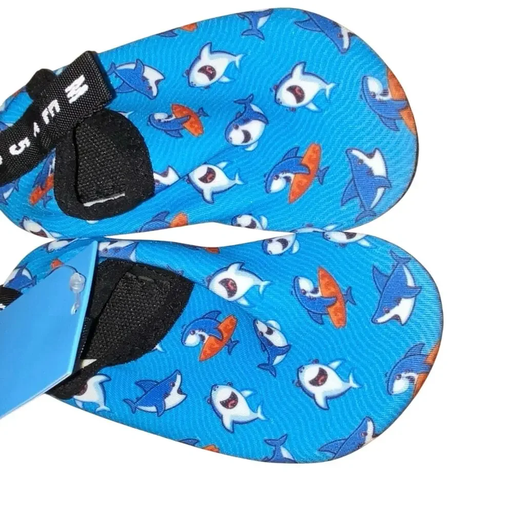 NWT Ning Baby Water Shoes 9–15 Months‎ Shark Print Aqua Swim Shoes